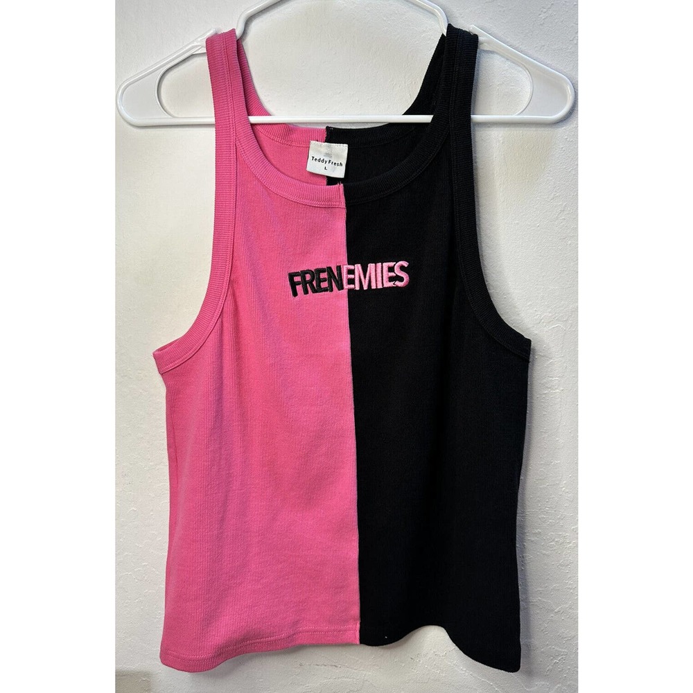 Tank Top Frenemies Teddy Fresh Size Large Pink Black Limited Edition
